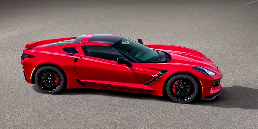 Image similar to chevrolet corvette stingray coupe z 5 1 2 lt, in red and white