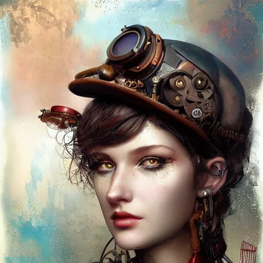 Image similar to lofi steampunk portrait pixar style by Lita Cabellut and Stanley Artgerm and Tom Bagshaw