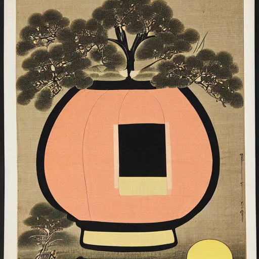 Prompt: house in a giant apple in the style of Koryusai Isoda (礒田湖龍斎, 1735–1790), Japanese print designer and painter