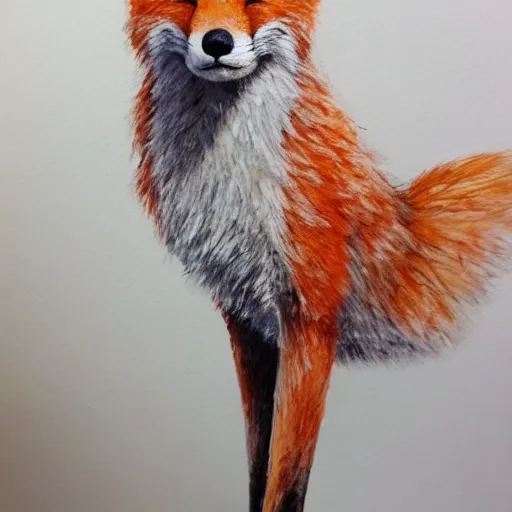 Prompt: water color on paper, foxy animatronic portrait, highly detailed, artstation, masterpiece, award - winning,