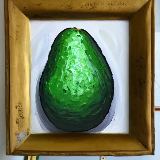 Prompt: An emissary of the Kingdom of the avocados. Painting.