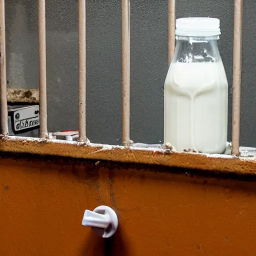 Image similar to bottle of milk inside a jail
