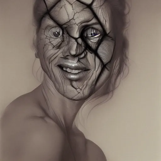 Image similar to a two people's face fusing together!!!!!!, fusing human faces, charcoal drawing by richard mortensen, matte drawing, hyper realism, zbrush, mannerism