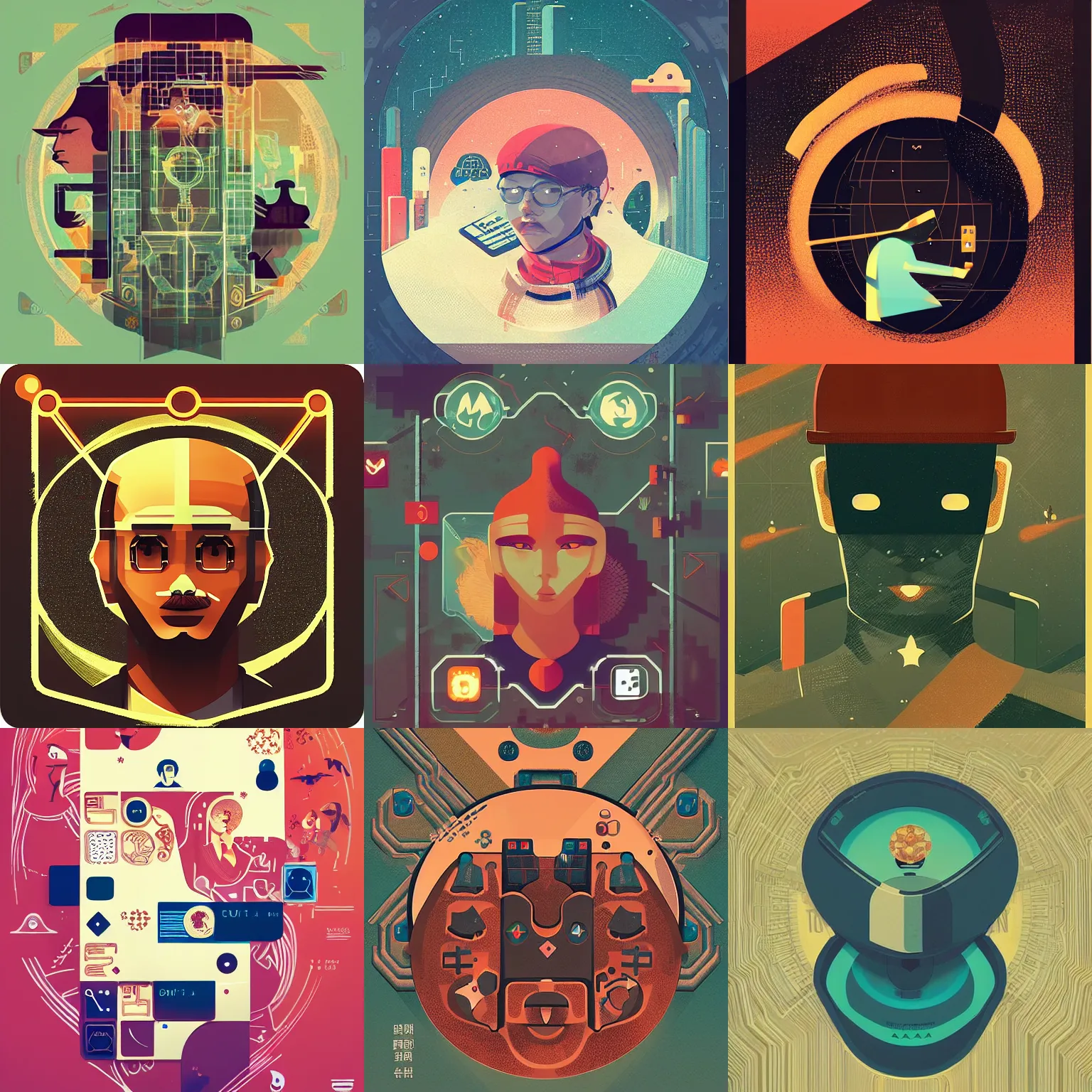 Prompt: ui designer ， icon design ， the game icon ， by victo ngai