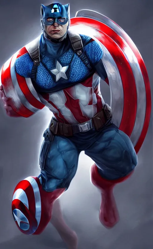 Image similar to cat as captain america, dynamic lighting, cinematic, ultra detailed, trending on art station, stunning visuals, creative, fantasy concept art