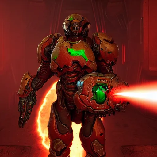 Image similar to doom slayer from doom eternal, photography