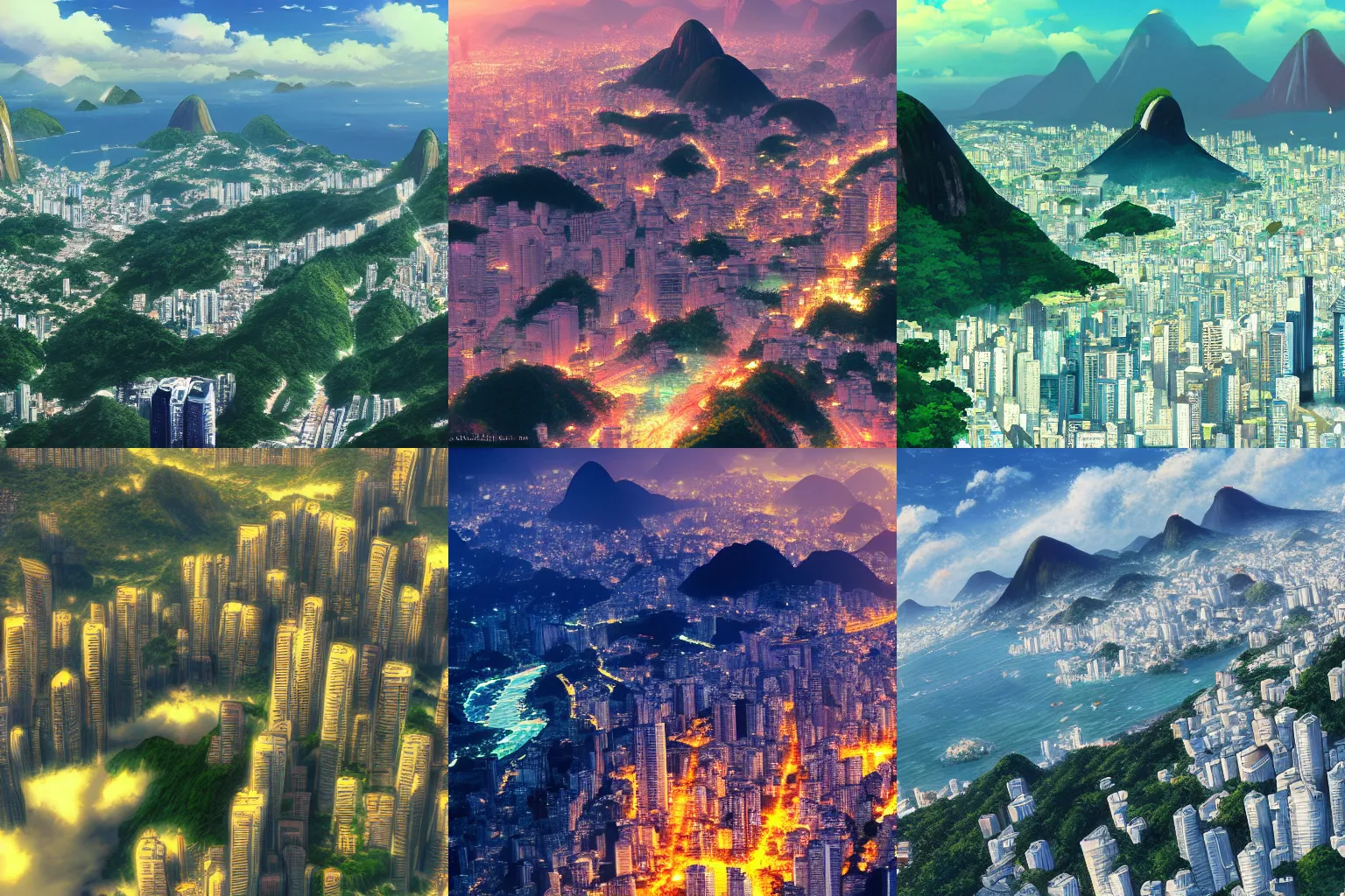 Image similar to rio de janeiro, artwork by makoto shinkai, wallpaper, 4k, high quality, 8k resolution