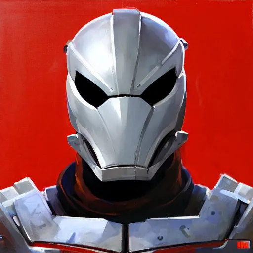 Prompt: greg manchess portrait painting of armored spiderman ultraman grey fox metal gear cyborg japanese - american hybrid as overwatch character, medium shot, asymmetrical, profile picture, organic painting, sunny day, matte painting, bold shapes, hard edges, street art, trending on artstation, by huang guangjian and gil elvgren and sachin teng