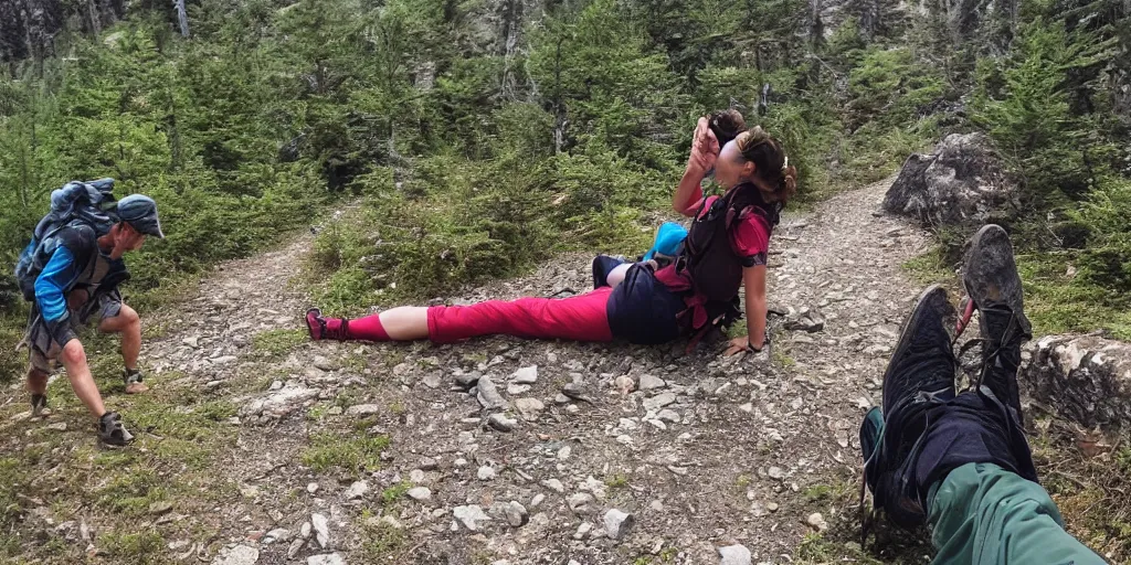 Image similar to hiking on mountain gone wrong