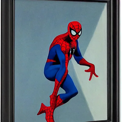 Image similar to Spiderman by Edward hopper
