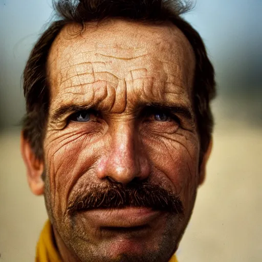 Prompt: closeup portrait of a man unhappy with a million dollar cheque, by Steve McCurry and David Lazar, natural light, detailed face, CANON Eos C300, ƒ1.8, 35mm, 8K, medium-format print