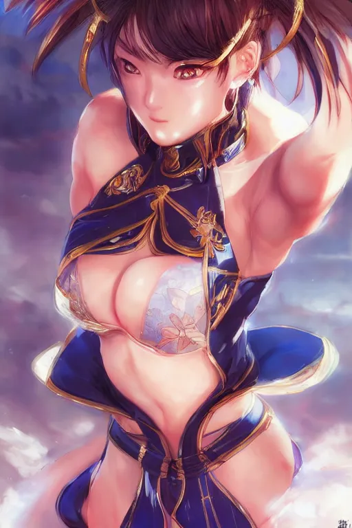 Image similar to An anime portrait of Chun li, by Stanley Artgerm Lau, WLOP, Rossdraws, James Jean, Andrei Riabovitchev, Marc Simonetti, and Sakimichan, tranding on artstation, SFW version