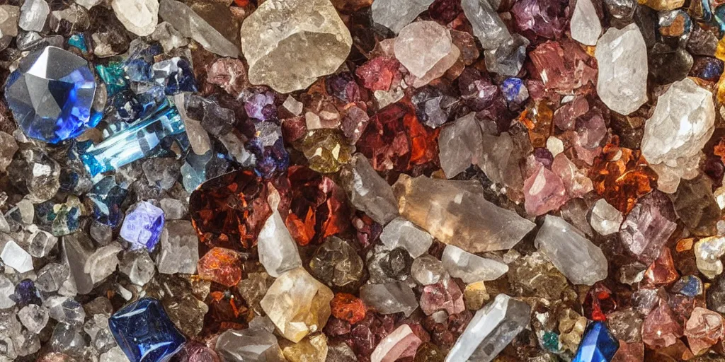 Prompt: old scientific document, crystals, in rich color, aged paper, texture, highly detailed, lots of pictures, close up