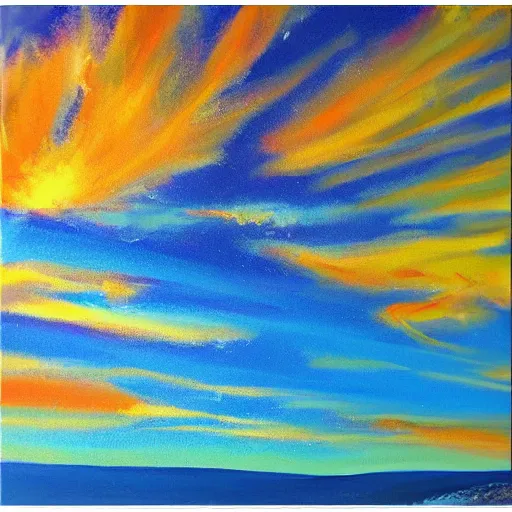 Image similar to paint acrylic sunsat sky