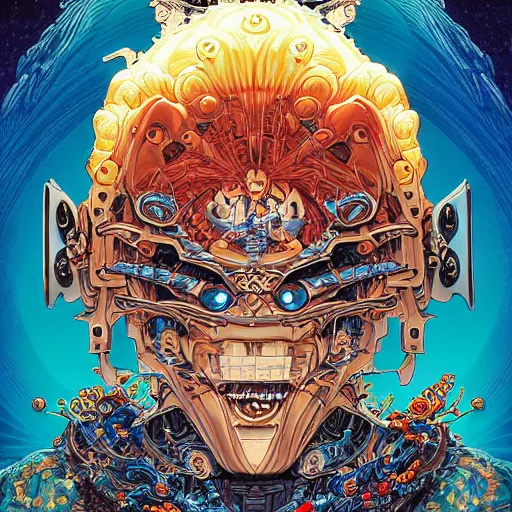 Prompt: portrait of crazy lego character, symmetrical, by yoichi hatakenaka, masamune shirow, josan gonzales and dan mumford, ayami kojima, takato yamamoto, barclay shaw, karol bak, yukito kishiro