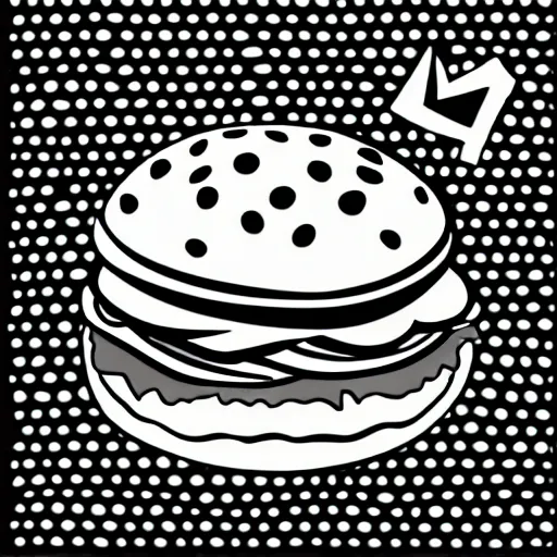 Image similar to hamburger, black and white, adobe illustrator art