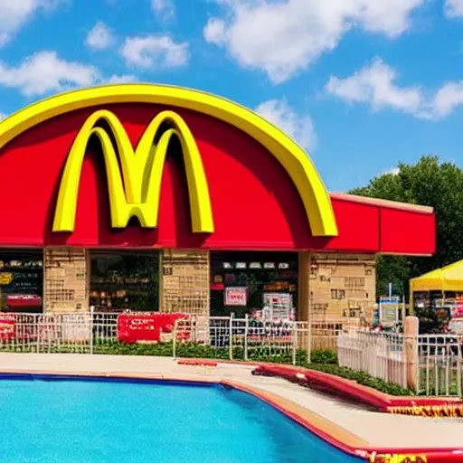 Image similar to a 5 star mcdonalds themed waterpark