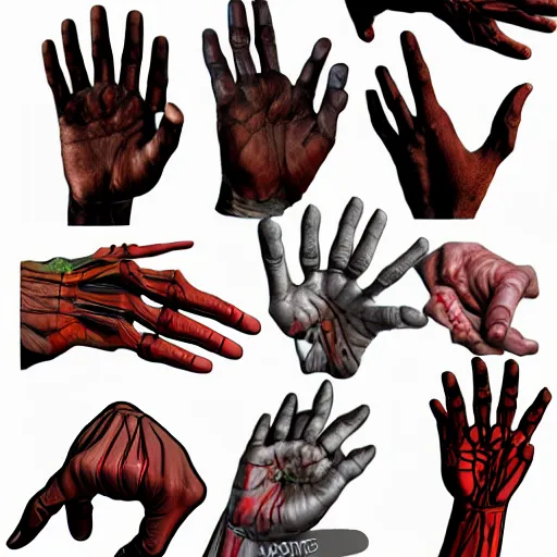 Prompt: Hands Anatomy tonemapped in the style of Artstation