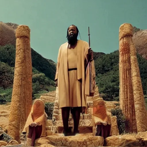 Image similar to the story of moses by wes anderson