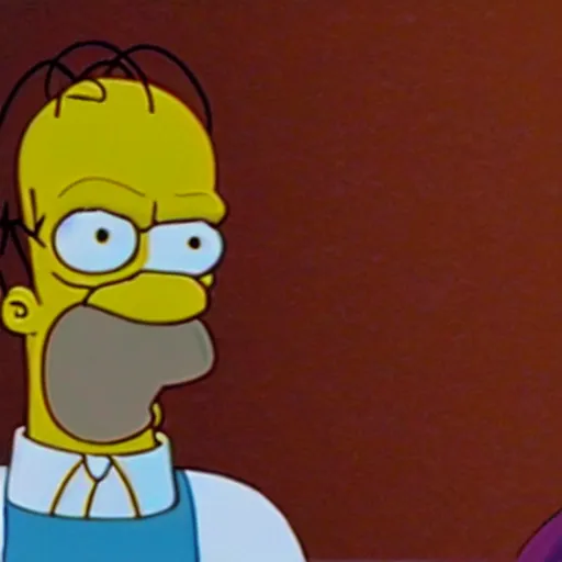 Image similar to Movie still of a 100% accurate photo realistic depiction of homer Simpson, highly detailed