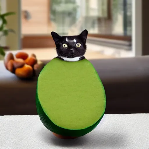 Prompt: cat as an avocado chair