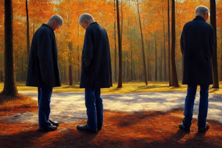 Prompt: ( ( a beautiful 8 k photorealistic masterpiece oil painting ) ( of ( two silent finnish men looking at the ground, cursing silently to themselves ) ) ( hyperrealism ) ( 1 6 k ) ( trending on artstation )