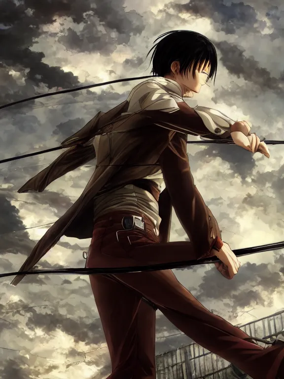 levi ackerman in real attack on titan, hyper | Stable Diffusion