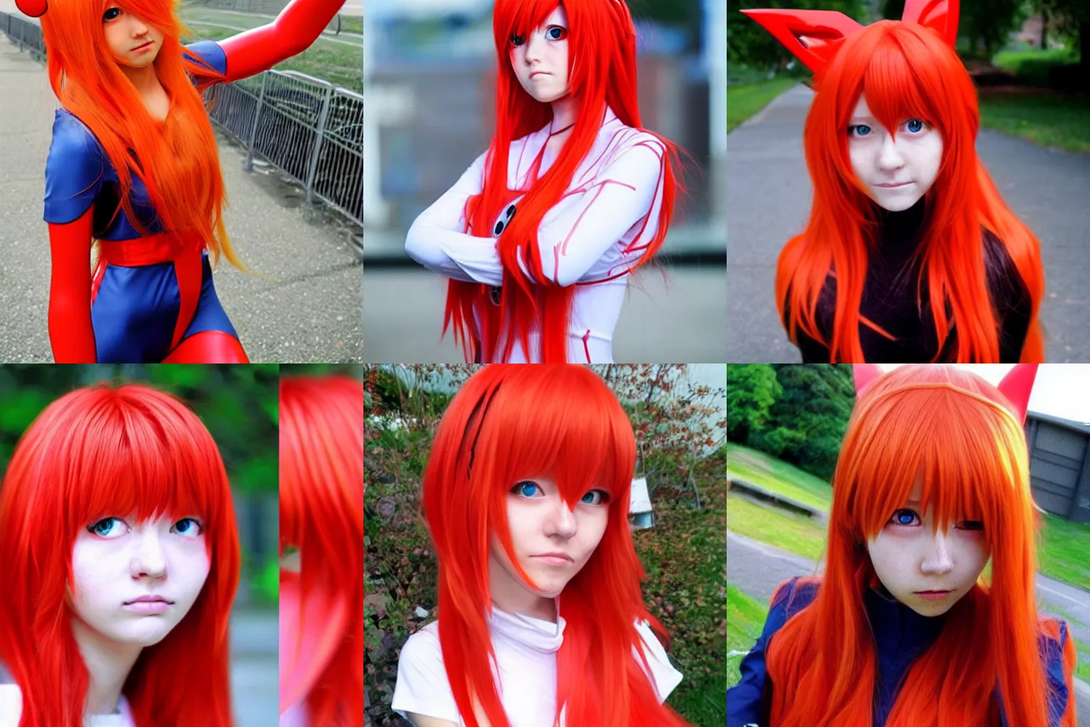 Prompt: cosplay of asuka langley, very cute, perfect face