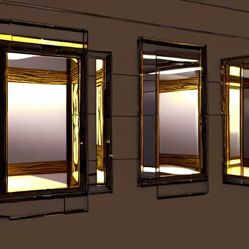 Image similar to a mirror but in the reflection is a fantasy world, dynamic lighting, photorealistic, ambient lighting