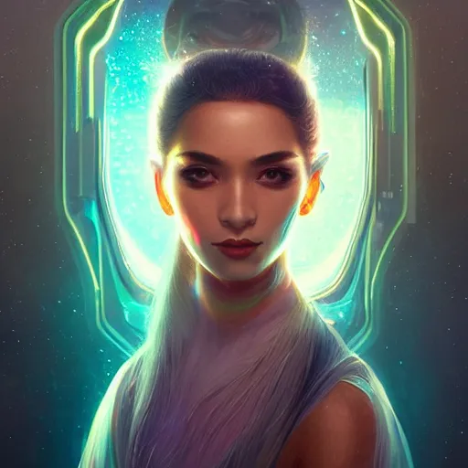 Image similar to a beautiful girl wearing a holographic mask in a futuristic world, digital art, 8 k resolution, highly detailed, artstation, pretty face, very beautiful face, very detailed eyes, by rossdraws, tom bagshaw, greg rutkowski, ferdinand knab