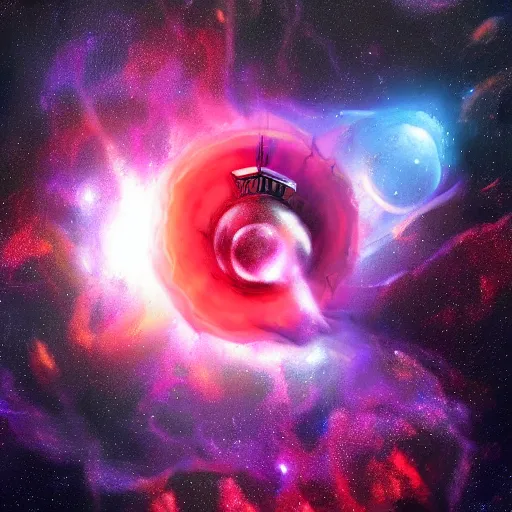 Prompt: Azathoth floating in space, digital art, realistic, nebula in background, artstation