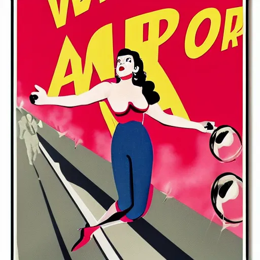 Image similar to a new attack of the 5 0 ft woman movie poster print, pin up, collage, canvas art print, minimalist art