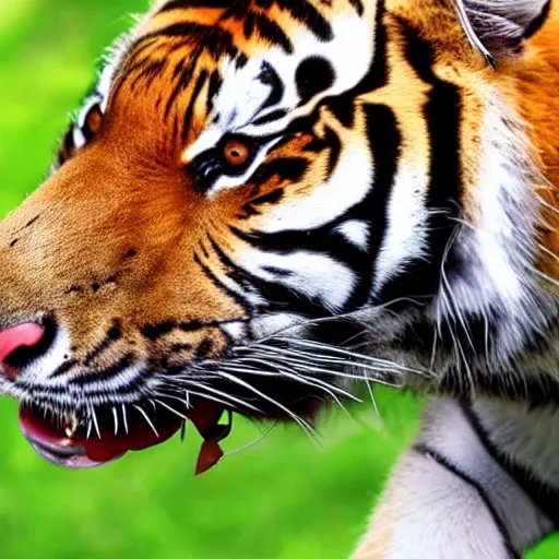 Image similar to a tiger licking your hand, 4k, high detail, high-resolution photograph, professional photography