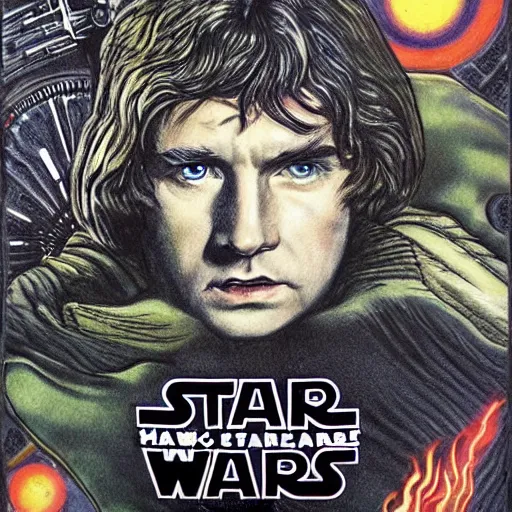 Image similar to Star Wars movie poster hand drawn by J.R.R. Tolkien