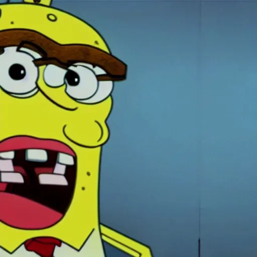 Image similar to Gustavo Fring as a spongebob character