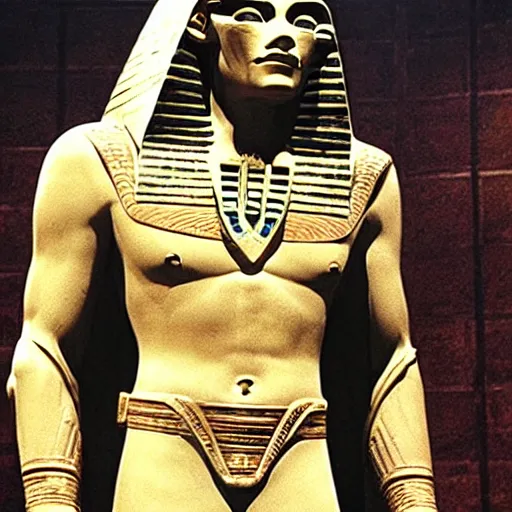 Image similar to heath ledger as the ancient egyptian god anubis