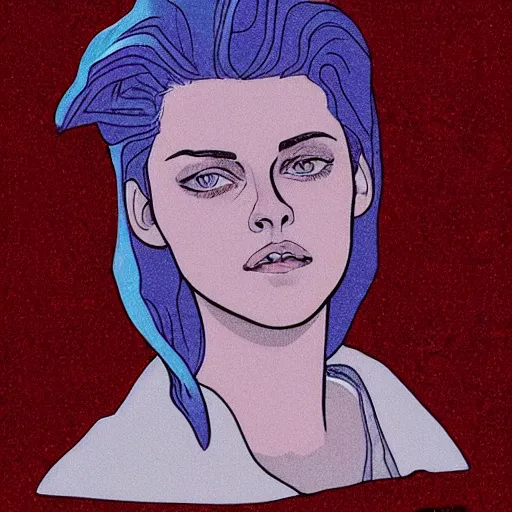 Image similar to “ kristen stewart retro minimalist portrait by jean giraud, moebius starwatcher comic, 8 k ”