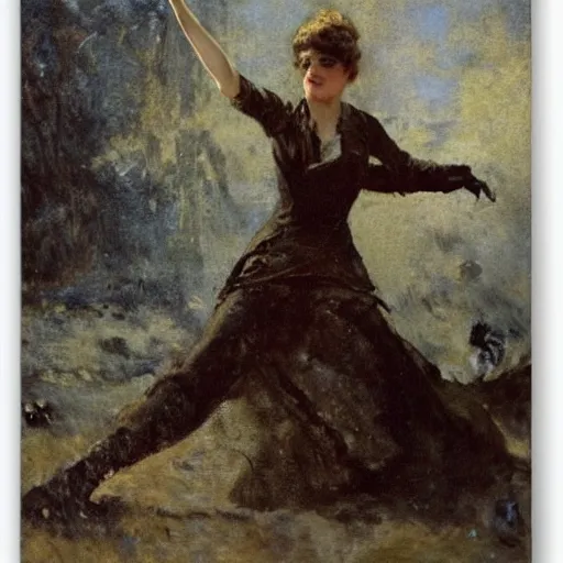 Image similar to action heroine by alfred stevens