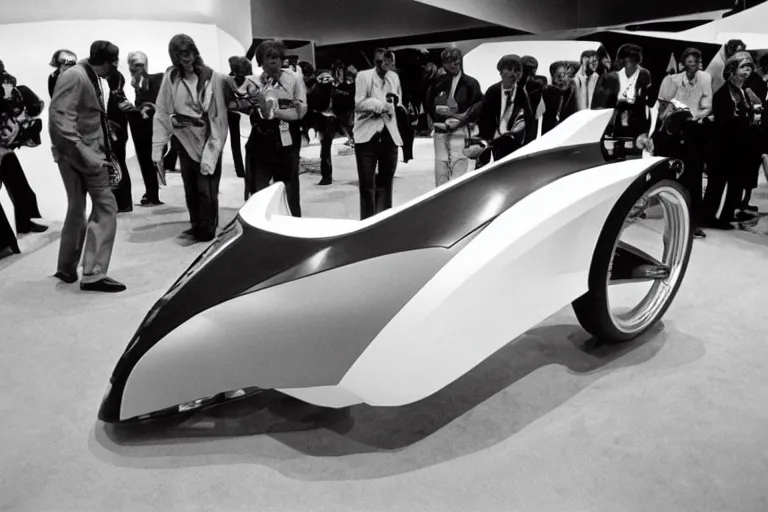 Image similar to hoverbike from 1976, designed by Giorgetto Giugiaro, presented at the North American Auto Show 1975