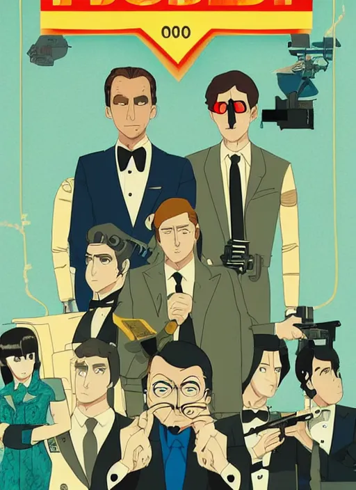 Prompt: A movie poster of James Bond movie by Wes Anderson set in 2050s in style of Anime