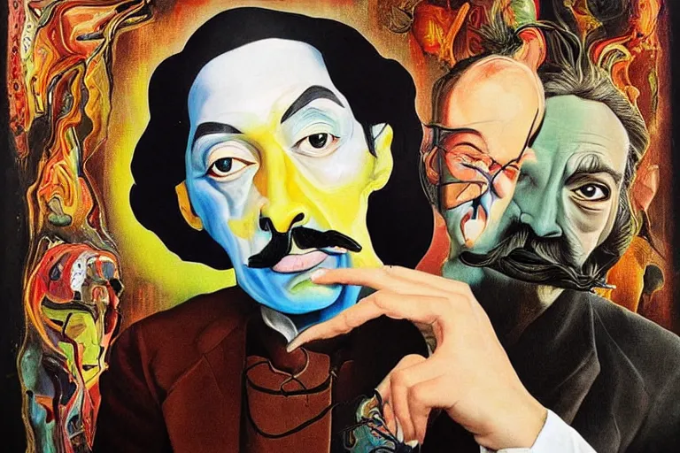 Image similar to portrait of a uncanny painter by Chor Boogie and Salvador Dali collaboration