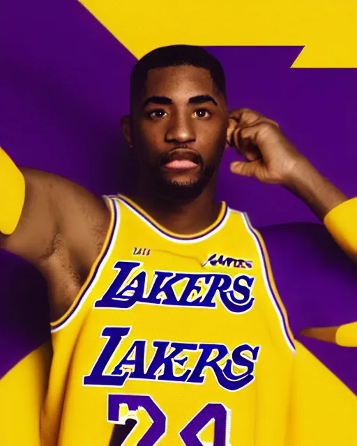 Prompt: military uniform, inspired by los angeles lakers, octane render