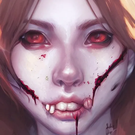 Prompt: portrait of a beautiful woman damaged zombie by artgerm, sakimichan, krenz cushart