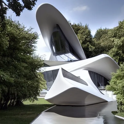 Image similar to house designed by zaha hadid