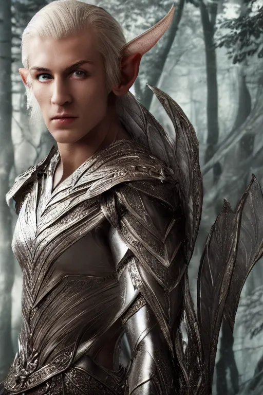 Image similar to 8K Photography from a Male muscled short haired Elven King