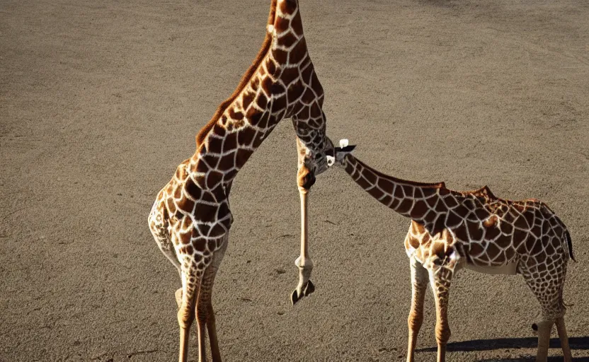 Prompt: giraffe handstand