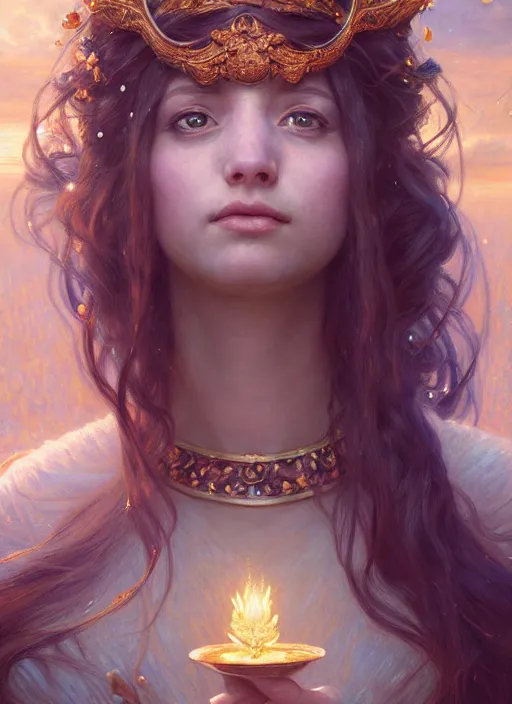 Image similar to highly detailed portrait of princess with long hairs, stephen bliss, unreal engine, fantasy art by greg rutkowski, and renoir loish, rhads, ferdinand knab, makoto shinkai and lois van baarle, ilya kuvshinov, rossdraws, tom bagshaw, alphonse mucha, global illumination, radiant light, detailed and intricate environment