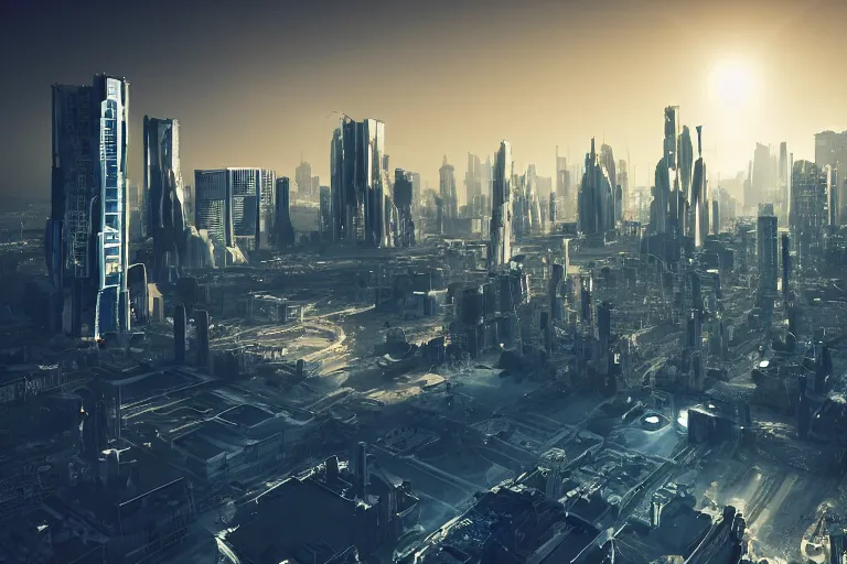 Prompt: cityscape of a city on Mars, futuristic, cinematic lighting