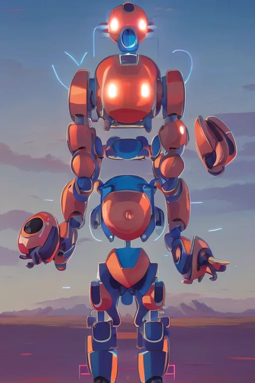 Image similar to metabots medabots medarotto medarot robot minimalist comics, behance hd by jesper ejsing, by rhads, makoto shinkai and lois van baarle, ilya kuvshinov, rossdraws global illumination ray tracing hdr radiating a glowing aura