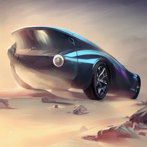 Prompt: custom car, elegant, digital painting, concept art, smooth, sharp focus, art style from Wang Ke and Greg Rutkowski and Bruce Kaiser and Scott Robertson and Dmitry Mazurkevich and Doruk Erdem and Jon Sibal, small style cue from iRobots